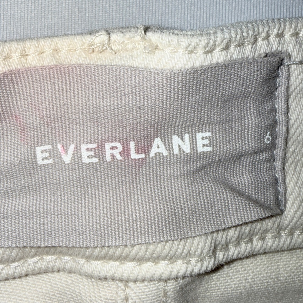 Everlane Cropped Straight Regular High Rise Wide Hem Cream Pockets Pants Size 6 - Picture 12 of 13